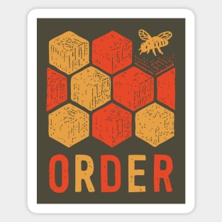 Retro 70s Bee and Honeycomb Art Sticker